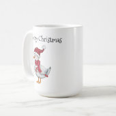 Feestelijke eend met kerstmuts koffiemok (Voorkant links)