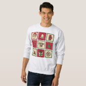 Feestelijke Eenheid (1) Retro Kerst-Icoonraster Trui (Voorkant volledig)