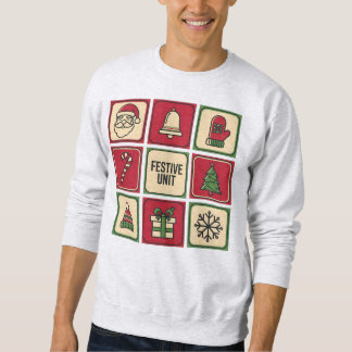 Feestelijke Eenheid (1) Retro Kerst-Icoonraster Trui