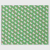 Feestelijke Eenhoorn Candy Cane Gift Wrap Cadeaupapier (Vlak)
