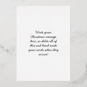 Feestelijke Eenvoudige Witte Groene & Gouden Kerst Folie Feestdagenkaart (Achterkant)