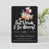 Feestelijke Eet Drink & Wees Vrolijk! Kaart (Staand voorkant)