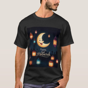 Feestelijke Eid Mubarak Halve Maan Mannen T-shirt