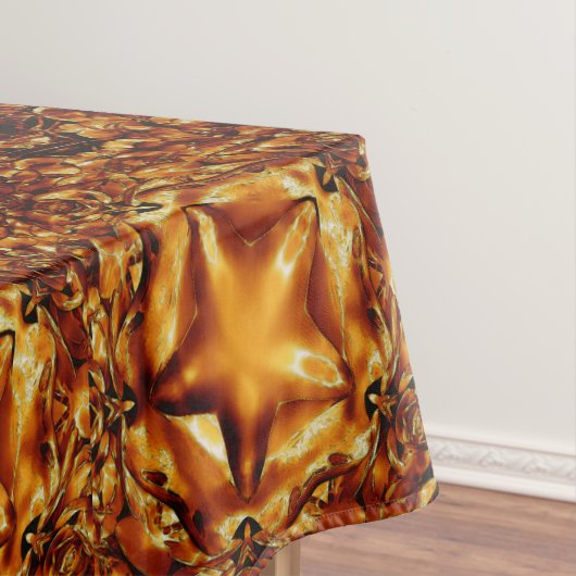 Feestelijke Elegant Bruin Goud Koper Kerstmis Ster Tafelkleed (Voorbeeld)