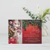 Feestelijke Elegant KerstFEEST Rode foto Kaart (Staand voorkant)