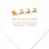 Feestelijke Elegant Santa's Sleigh Return Adres Rubberstempel