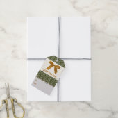 Feestelijke Elegante Gouden Boog Stippen tot Kerst Cadeaulabel (Met Touw)