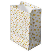 Feestelijke Elegante Gouden Confetti Cadeau Medium Cadeauzakje (Voorkant Gekanteld)