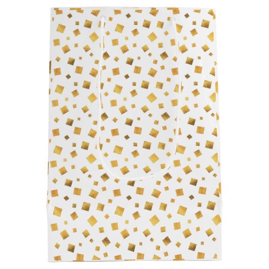 Feestelijke Elegante Gouden Confetti Cadeau Medium Cadeauzakje (Achterkant)