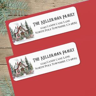 Feestelijke Elegante Kerst Retouradres Etiket
