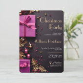 Feestelijke Elegante Kerstfeest Uitnodiging (Staand voorkant)