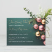 Feestelijke Elegante Kerstfeest Uitnodiging (Staand voorkant)