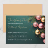 Feestelijke Elegante Kerstfeest Uitnodiging (Voorkant / Achterkant)