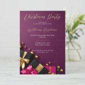 Feestelijke Elegante Kerstfeest Uitnodiging (Staand voorkant)