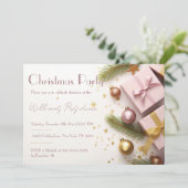 Feestelijke Elegante Kerstfeest Uitnodiging (Staand voorkant)