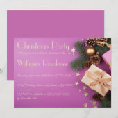 Feestelijke Elegante Kerstfeest Uitnodiging (Voorkant / Achterkant)