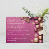 Feestelijke Elegante Kerstfeest Uitnodiging (Staand voorkant)