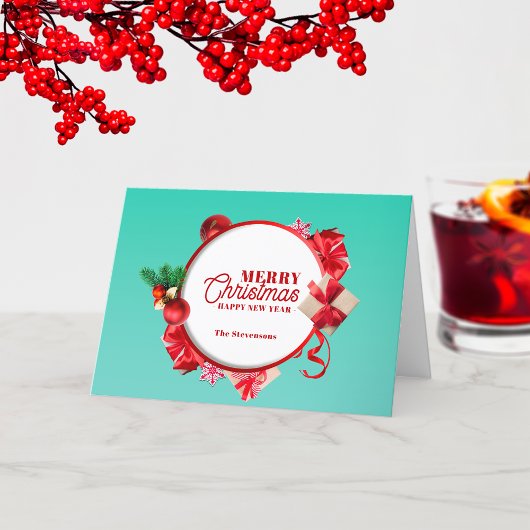 Feestelijke Elegante Sieraden Kerst Nieuwjaar Feestdagen Kaart