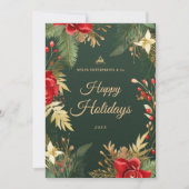 Feestelijke Elegante Zakelijke Professionele Kerst Feestdagenkaart (Voorkant)