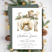 Feestelijke Elegantie Kerstdiner Uitnodiging