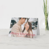 Feestelijke Elegantie Rood Vrolijk Kerstmis Foto Feestdagen Kaart (Voorkant)