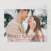 Feestelijke Elegantie Rood Vrolijk Kerstmis Foto Feestdagenkaart (Voorkant)