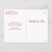 Feestelijke Elegantie Rood Vrolijk Kerstmis Foto Feestdagenkaart (Achterkant)