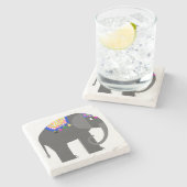 Feestelijke Elephant Stone Onderzetter (Zijkant)