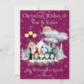 Feestelijke Elf Kwartet Familie Kerstflat Kaart (Voorkant)