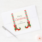 Feestelijke Elf leg Kerstmis Vierkante Sticker (Envelop)