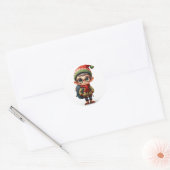 Feestelijke Elf met stijlvolle Outfit Sticker (Envelop)