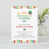 Feestelijke Elf Verjaardag uitnodiging (Staand voorkant)