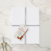 Feestelijke elfbeen Vrolijk kerstfeest Cadeaulabel (Met Touw)