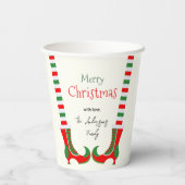 Feestelijke elfbeen Vrolijk kerstfeest Papieren Bekers (Achterkant)