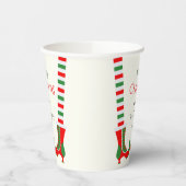 Feestelijke elfbeen Vrolijk kerstfeest Papieren Bekers (Links)