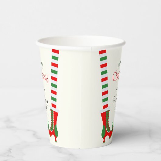 Feestelijke elfbeen Vrolijk kerstfeest Papieren Bekers (Rechts)