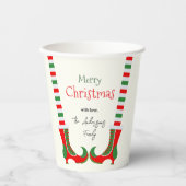 Feestelijke elfbeen Vrolijk kerstfeest Papieren Bekers (Voorkant)