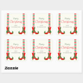 Feestelijke elfbeen Vrolijk kerstfeest Vierkante Sticker (Vel)