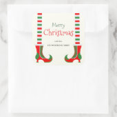 Feestelijke elfbeen Vrolijk kerstfeest Vierkante Sticker (Tas)