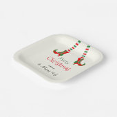 Feestelijke elfbenen Vrolijk kerstfeest Papieren Bordje (Gebogen)