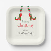 Feestelijke elfbenen Vrolijk kerstfeest Papieren Bordje (Voorkant)