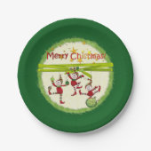 Feestelijke Elfen Kerstfeest Papieren Bordje (Voorkant)