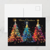 Feestelijke en abstracte kerstboom Wenskaart Briefkaart (Voorkant / Achterkant)