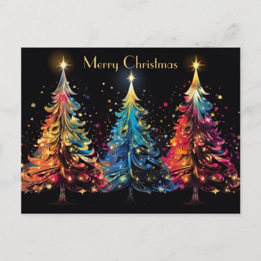 Feestelijke en abstracte kerstboom Wenskaart Briefkaart (Voorkant)
