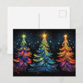 Feestelijke en abstracte kerstboom Wenskaart Briefkaart (Voorkant / Achterkant)