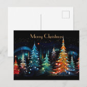 Feestelijke en abstracte kerstboom Wenskaart Briefkaart (Voorkant / Achterkant)