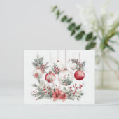 Feestelijke en Elegante Kerstbal Kaart (Staand voorkant)