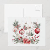 Feestelijke en Elegante Kerstbal Kaart (Voorkant / Achterkant)