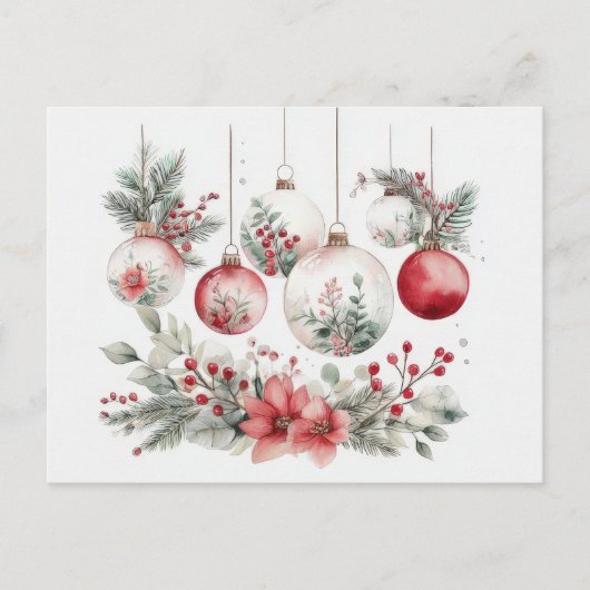 Feestelijke en Elegante Kerstbal Kaart (Voorkant)