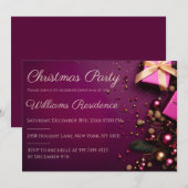 Feestelijke en elegante kerstfeest uitnodiging (Voorkant / Achterkant)